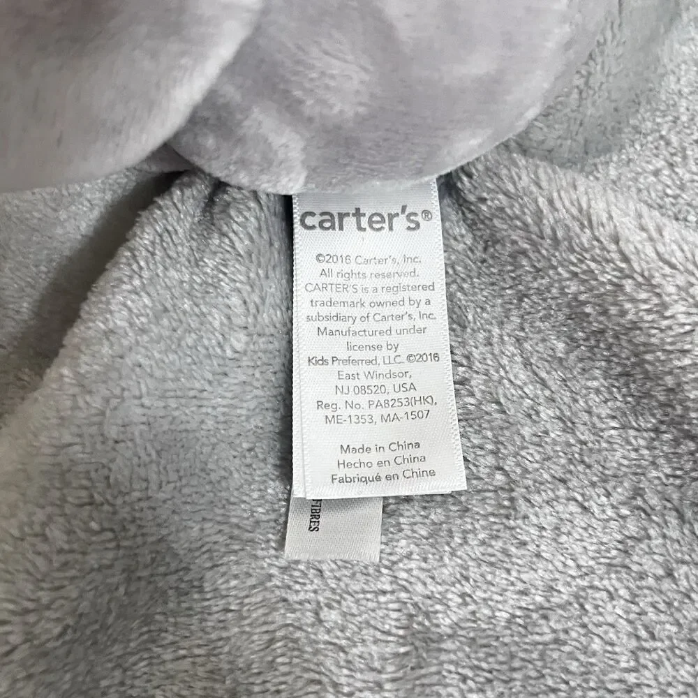 Carter's Gray Elephant Security Blanket Lovey Lovie Satin Trim Backing 2016